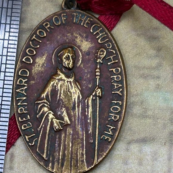 Jewelry - Vintage Saint Bernard Doctor of the Church St Anthony Religious Medal Pendant